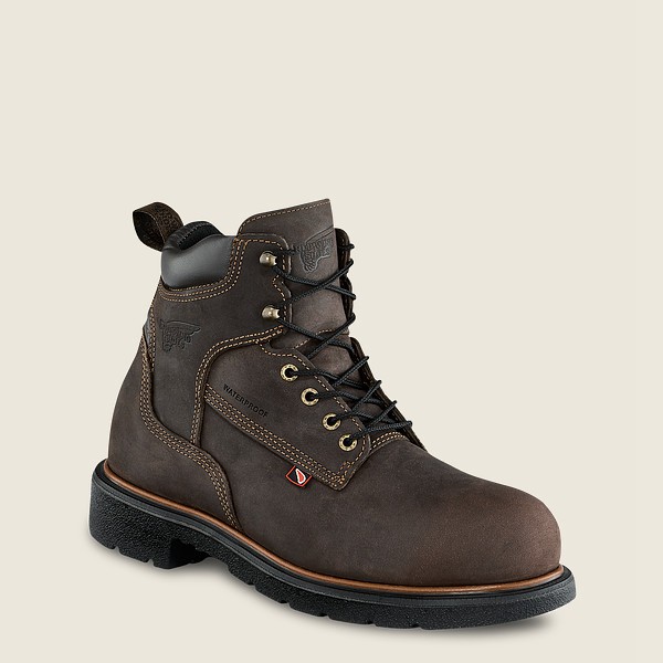 Red Wing Mens Safety Boots - Dynaforce® - 6-inch Insulated Waterproof Toe - Dark Brown - ULX610872